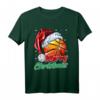 Weihnachten Basketball Geschenk T-Shirt mit Weihnachtsmann Mütze - Witziges Basketball Design für Fans und Spieler