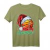 Weihnachten Basketball Geschenk T-Shirt mit Weihnachtsmann Mütze - Witziges Basketball Design für Fans und Spieler