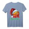 Weihnachten Basketball Geschenk T-Shirt mit Weihnachtsmann Mütze - Witziges Basketball Design für Fans und Spieler