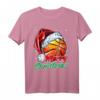 Weihnachten Basketball Geschenk T-Shirt mit Weihnachtsmann Mütze - Witziges Basketball Design für Fans und Spieler