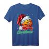 Weihnachten Basketball Geschenk T-Shirt mit Weihnachtsmann Mütze - Witziges Basketball Design für Fans und Spieler