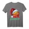 Weihnachten Basketball Geschenk T-Shirt mit Weihnachtsmann Mütze - Witziges Basketball Design für Fans und Spieler