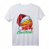 Weihnachten Basketball Geschenk T-Shirt mit Weihnachtsmann Mütze - Witziges Basketball Design für Fans und Spieler