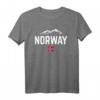 NORWEGEN Berge Flagge T-Shirt für Damen, Herren und Kinder – Klassisch geschnitten, doppelt genähter Saum, ideal für Norwegen-Fans und Reisen