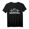 Basketball Frequenz T-Shirt mit Herzschlag-Design – Klassisch geschnitten, perfekt für Basketballfans und Sportbegeisterte
