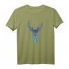 Hirsch Reh Polygon Art T-Shirt - Geometrisches Tierdesign in Blau für Jäger, Tierliebhaber und Geschenkideen für alle Anlässe