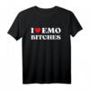 I Heart Emo Bitches Lustiges Emo Girl Style T-Shirt – Sarkastisches Geschenk für Gothic, Punk & Emo-Fans, Perfekt für Alltag & Feiern