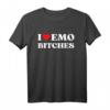 I Heart Emo Bitches Lustiges Emo Girl Style T-Shirt – Sarkastisches Geschenk für Gothic, Punk & Emo-Fans, Perfekt für Alltag & Feiern