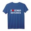 I Heart Emo Bitches Lustiges Emo Girl Style T-Shirt – Sarkastisches Geschenk für Gothic, Punk & Emo-Fans, Perfekt für Alltag & Feiern