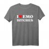 I Heart Emo Bitches Lustiges Emo Girl Style T-Shirt – Sarkastisches Geschenk für Gothic, Punk & Emo-Fans, Perfekt für Alltag & Feiern