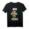 Lustiges Imker & Bienen T-Shirt mit Spruch - Bee Happy, Biene, Honig, Hummeln, für Bienenliebhaber, Imker & Naturfreunde