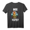 Lustiges Imker & Bienen T-Shirt mit Spruch - Bee Happy, Biene, Honig, Hummeln, für Bienenliebhaber, Imker & Naturfreunde