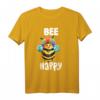 Lustiges Imker & Bienen T-Shirt mit Spruch - Bee Happy, Biene, Honig, Hummeln, für Bienenliebhaber, Imker & Naturfreunde