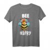 Lustiges Imker & Bienen T-Shirt mit Spruch - Bee Happy, Biene, Honig, Hummeln, für Bienenliebhaber, Imker & Naturfreunde