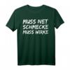 Old School Bodybuilding T-Shirt mit Spruch 'Muss Net Schmecke Muss Wirke' – Motivationsshirt für Bodybuilder & Fitnessfans