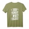 EAT SLEEP GYM REPEAT Fitness Weightlifting Bodybuilder T-Shirt – Motivationsshirt für Kraftsportler, Bodybuilder und Powerlifter