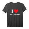 I Love Bodybuilding T-Shirt – Klassisch geschnittenes Fitnessshirt mit doppeltem Saum für Kraft- und Muskeltraining