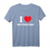 I Love Bodybuilding T-Shirt – Klassisch geschnittenes Fitnessshirt mit doppeltem Saum für Kraft- und Muskeltraining