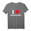 I Love Bodybuilding T-Shirt – Klassisch geschnittenes Fitnessshirt mit doppeltem Saum für Kraft- und Muskeltraining