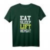 Eat Sleep Lift Repeat Fitness T-Shirt - Humorvolles Workout Design für Bodybuilder, Kraftsportler & Fitnessstudio Fans