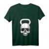Damen Kettlebell Totenkopf Gewichthebergerät Bodybuilding T-Shirt mit V-Ausschnitt – Perfekt für Workout, Halloween & den Alltag