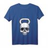 Damen Kettlebell Totenkopf Gewichthebergerät Bodybuilding T-Shirt mit V-Ausschnitt – Perfekt für Workout, Halloween & den Alltag