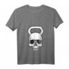 Damen Kettlebell Totenkopf Gewichthebergerät Bodybuilding T-Shirt mit V-Ausschnitt – Perfekt für Workout, Halloween & den Alltag