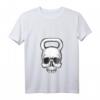 Damen Kettlebell Totenkopf Gewichthebergerät Bodybuilding T-Shirt mit V-Ausschnitt – Perfekt für Workout, Halloween & den Alltag