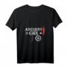 Damen Bogenschützin: Archery Girl - Bogenschießen T-Shirt mit V-Ausschnitt, Perfektes Geschenk für Bogenschützen und Bogensport Liebhaber