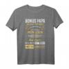 Bonus Papa Stiefvater Geschenk Danke T-Shirt - Personalisiertes Geschenk zum Geburtstag, Weihnachten & Vatertag für Stiefpapa & Patchworkfamilie