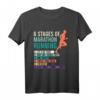 6 Stages of Marathon Running Spruch Läufer T-Shirt – Witziges Geschenk für Läufer, Jogger & Marathonläufer für Herren & Damen