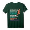 6 Stages of Marathon Running Spruch Läufer T-Shirt – Witziges Geschenk für Läufer, Jogger & Marathonläufer für Herren & Damen