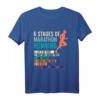 6 Stages of Marathon Running Spruch Läufer T-Shirt – Witziges Geschenk für Läufer, Jogger & Marathonläufer für Herren & Damen