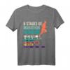 6 Stages of Marathon Running Spruch Läufer T-Shirt – Witziges Geschenk für Läufer, Jogger & Marathonläufer für Herren & Damen