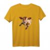 Streetart Popart Kuh T-Shirt mit fliegendem Kalb – Originelles Geschenk für Tierliebhaber, Bauern und Kuh-Fans zu Geburtstag, Weihnachten & Festivals