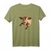 Streetart Popart Kuh T-Shirt mit fliegendem Kalb – Originelles Geschenk für Tierliebhaber, Bauern und Kuh-Fans zu Geburtstag, Weihnachten & Festivals