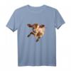 Streetart Popart Kuh T-Shirt mit fliegendem Kalb – Originelles Geschenk für Tierliebhaber, Bauern und Kuh-Fans zu Geburtstag, Weihnachten & Festivals