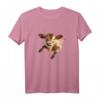 Streetart Popart Kuh T-Shirt mit fliegendem Kalb – Originelles Geschenk für Tierliebhaber, Bauern und Kuh-Fans zu Geburtstag, Weihnachten & Festivals