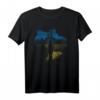 Ukraine Briefmarke Kriegsschiff T-Shirt - Solidarität mit der Ukraine, Anti-Kriegs Design im Retro-Vintage-Stil
