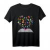 Flying Books - Fliegende Bücher Herzform T-Shirt für Buchliebhaber, Lehrer, Bibliothekare & Schriftsteller – Perfektes Geschenk für Leseratten