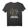 Flying Books - Fliegende Bücher Herzform T-Shirt für Buchliebhaber, Lehrer, Bibliothekare & Schriftsteller – Perfektes Geschenk für Leseratten