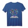 Flying Books - Fliegende Bücher Herzform T-Shirt für Buchliebhaber, Lehrer, Bibliothekare & Schriftsteller – Perfektes Geschenk für Leseratten