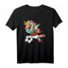 Dabbing Einhorn Unicorn Fußball T-Shirt mit bulgarischer Flagge - Lustiges Fan-Shirt für Turniere, Geburtstage & Weihnachten