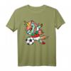 Dabbing Einhorn Unicorn Fußball T-Shirt mit bulgarischer Flagge - Lustiges Fan-Shirt für Turniere, Geburtstage & Weihnachten