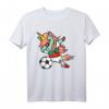 Dabbing Einhorn Unicorn Fußball T-Shirt mit bulgarischer Flagge - Lustiges Fan-Shirt für Turniere, Geburtstage & Weihnachten
