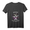 Damen Französische Bulldogge Huler Hula Tanz Sport Hoop Fitness T-Shirt mit V-Ausschnitt – Perfektes Geschenk für Hunde- und Fitnessliebhaberinnen