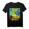Funny Build Fly Crash Repeat Drone Pilot T-Shirt – Perfektes Geschenk für Drohnenfans, Kinder und Hobby-Piloten