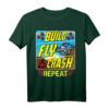 Funny Build Fly Crash Repeat Drone Pilot T-Shirt – Perfektes Geschenk für Drohnenfans, Kinder und Hobby-Piloten