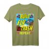 Funny Build Fly Crash Repeat Drone Pilot T-Shirt – Perfektes Geschenk für Drohnenfans, Kinder und Hobby-Piloten