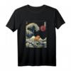 Capybara Japanisches Kanagawa Wave Lustiges Surftier T-Shirt – Perfektes Geschenk für Tierliebhaber und Surffans zu Weihnachten, Valentinstag & Geburtstagen